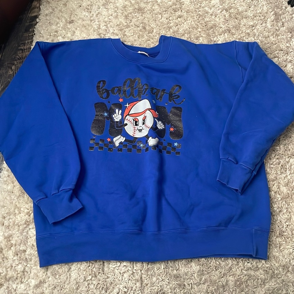 Ballpark mom sweatshirt size large